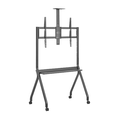 עגלת טלויזיה ניידת מעוצבת 55 אינץ' עד 100 אינץ' משקל עד 120 קילו גובה מירבי כ- 1.52 מטר שחור לומי Lumi TTL16-69FW Black Cost-Effective Heavy Duty TV Cart for 55 - 100 Inch TVs up to 120kg